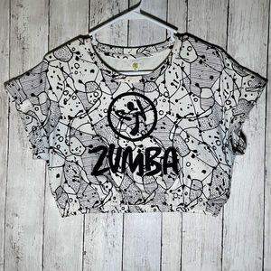 Zumba Abstract Cropped Tee - Spicy Small